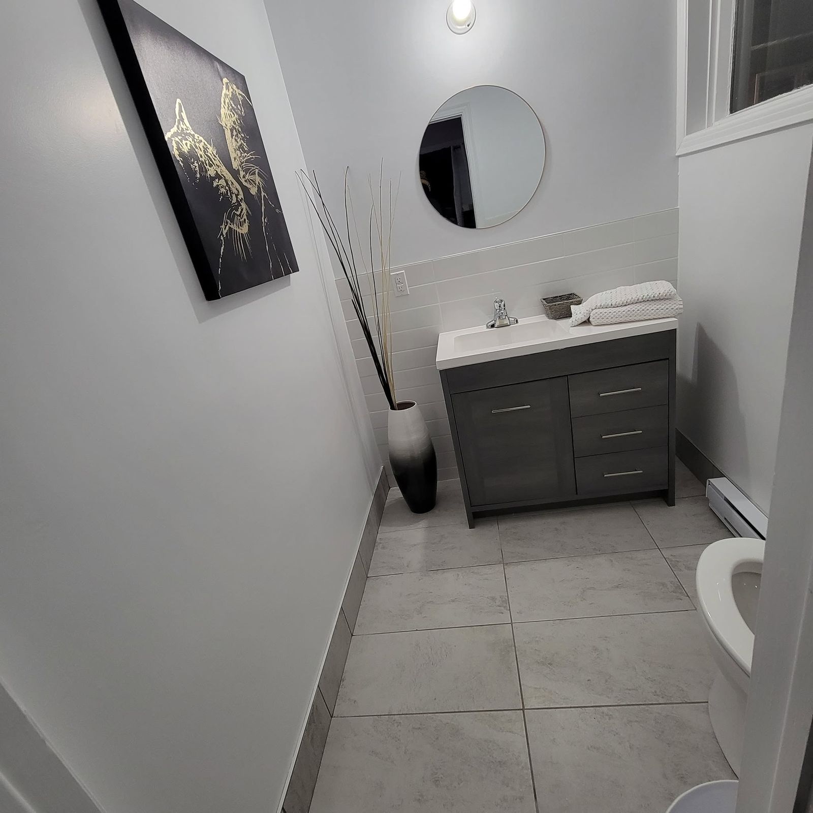 Salle de bain privée moderne, Auberge Résidence Nordique